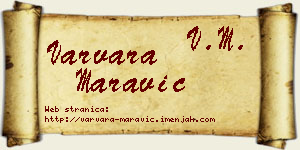 Varvara Maravić vizit kartica